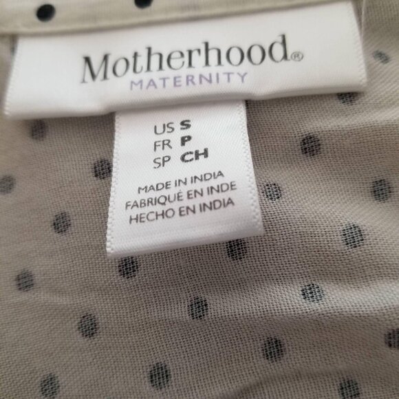 Motherhood Maternity Polka Dot Button-Front Blouse S White & Black - Picture 3 of 4